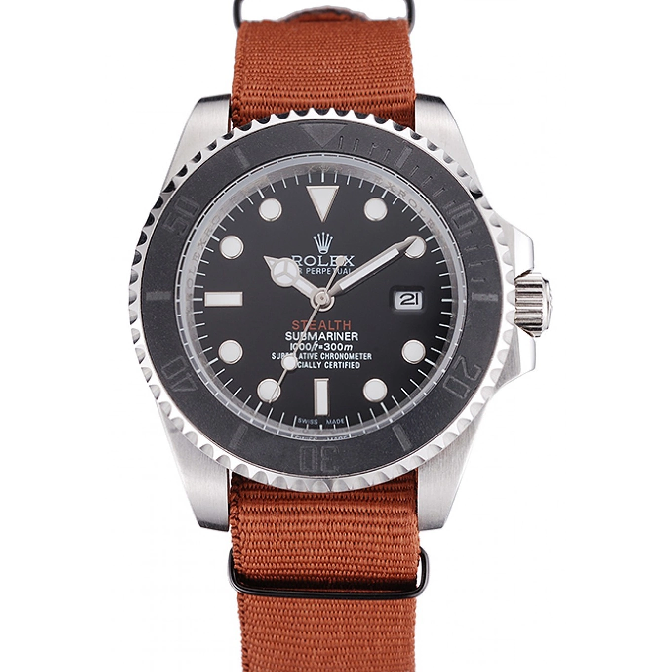 Brown III 621387 STEALTH Submariner rl425 Rolex MK Band Fabric 0715